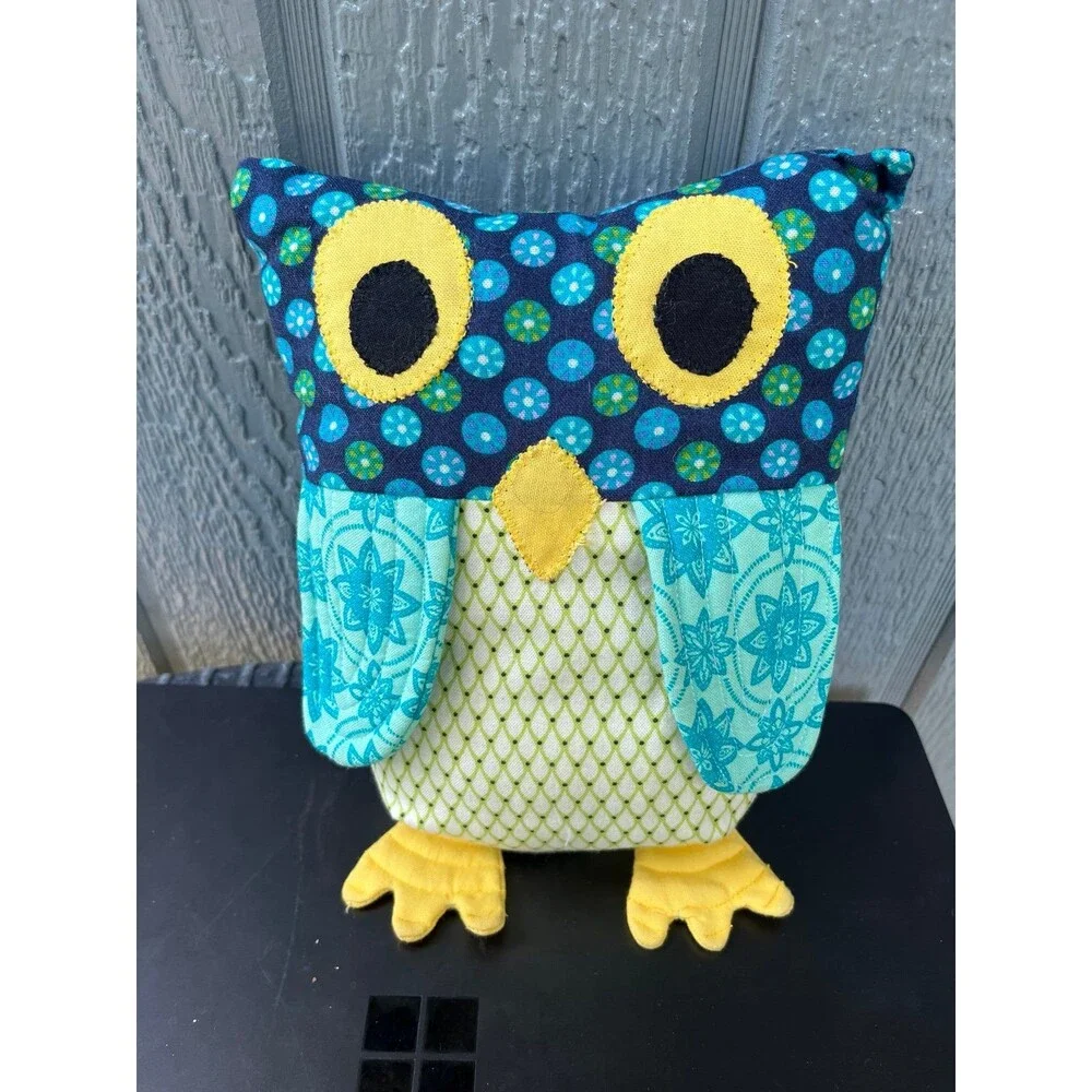 Handmade Patchwork Owl Accent Pillow